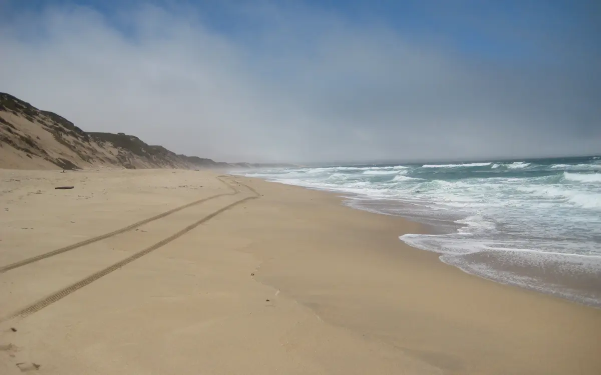 Marina State Beach and the Monterey Bay shoreline in Marina, California