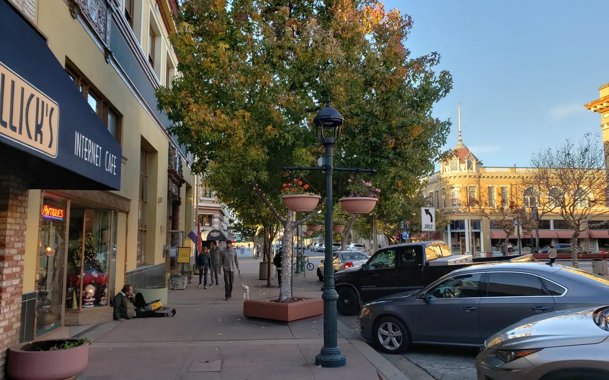 Small businesses along Main Street in downtown Salinas, California