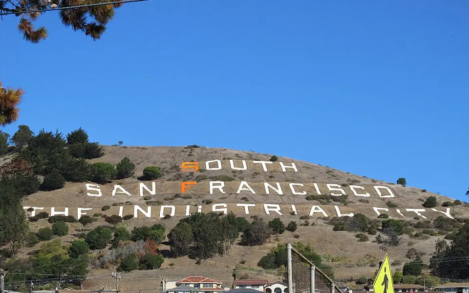 South San Francisco Sign Hill above Grand Avenue